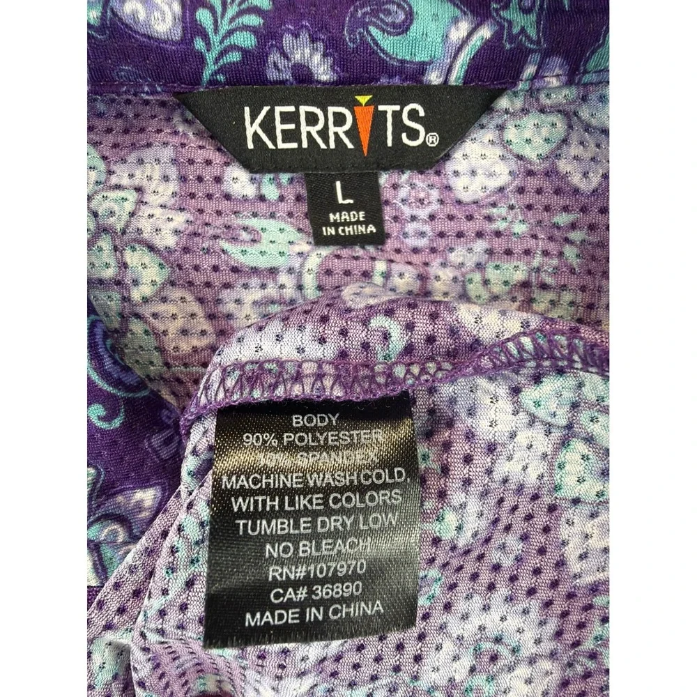 Kerrits‎ Kids Short Sleeve Shirt L Iris Lucky Paisley Ice Fil Equestrian NWT